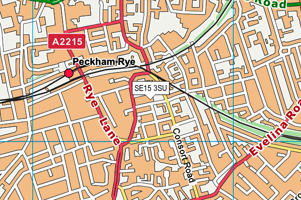 SE15 3SU map - OS VectorMap District (Ordnance Survey) SE15 3SU map - OS VectorMap District (Ordnance Survey)