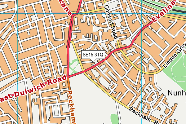SE15 3TQ map - OS VectorMap District (Ordnance Survey) SE15 3TQ map - OS VectorMap District (Ordnance Survey)