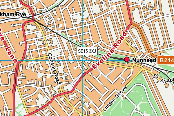 SE15 3XJ map - OS VectorMap District (Ordnance Survey)