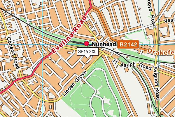 SE15 3XL map - OS VectorMap District (Ordnance Survey) SE15 3XL map - OS VectorMap District (Ordnance Survey)