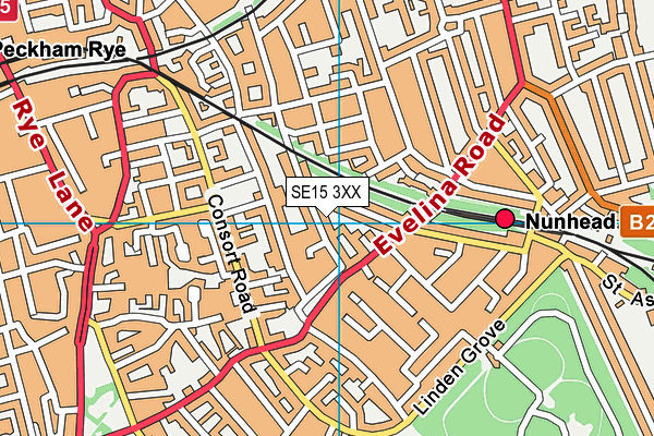 SE15 3XX map - OS VectorMap District (Ordnance Survey) SE15 3XX map - OS VectorMap District (Ordnance Survey)