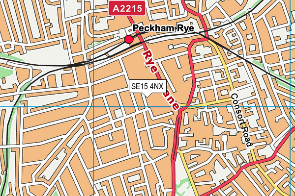 SE15 4NX map - OS VectorMap District (Ordnance Survey) SE15 4NX map - OS VectorMap District (Ordnance Survey)