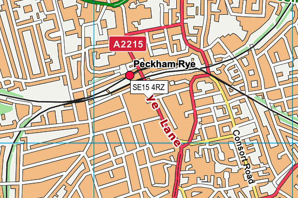 SE15 4RZ map - OS VectorMap District (Ordnance Survey) SE15 4RZ map - OS VectorMap District (Ordnance Survey)