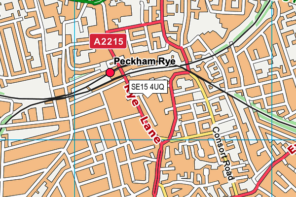 SE15 4UQ map - OS VectorMap District (Ordnance Survey)