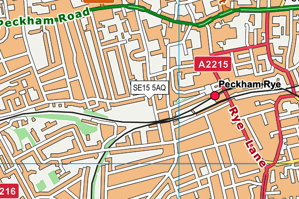 SE15 5AQ map - OS VectorMap District (Ordnance Survey)