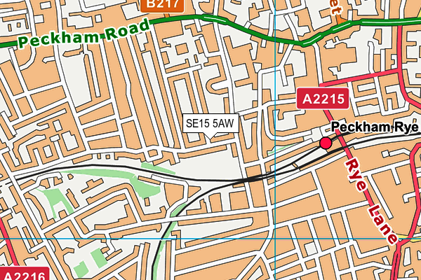 SE15 5AW map - OS VectorMap District (Ordnance Survey) SE15 5AW map - OS VectorMap District (Ordnance Survey)