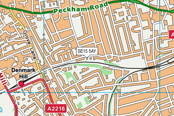 SE15 5AY map - OS VectorMap District (Ordnance Survey) SE15 5AY map - OS VectorMap District (Ordnance Survey)