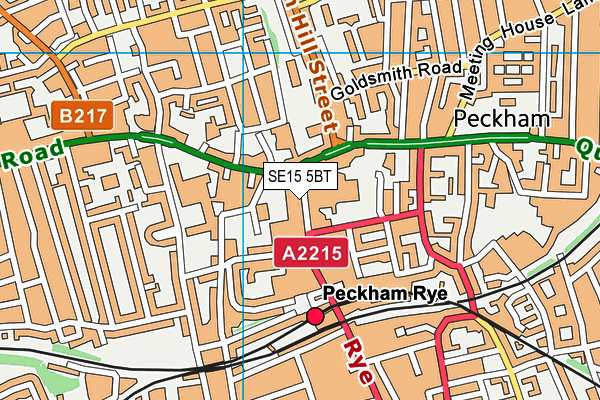 SE15 5BT map - OS VectorMap District (Ordnance Survey) SE15 5BT map - OS VectorMap District (Ordnance Survey)