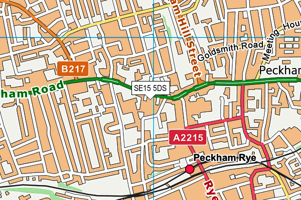 SE15 5DS map - OS VectorMap District (Ordnance Survey) SE15 5DS map - OS VectorMap District (Ordnance Survey)