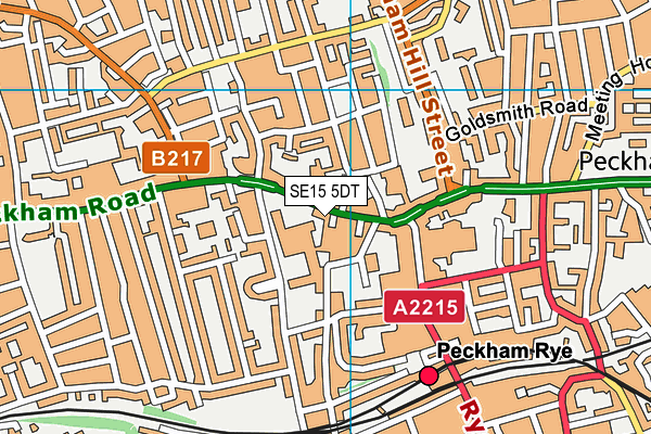 SE15 5DT map - OS VectorMap District (Ordnance Survey) SE15 5DT map - OS VectorMap District (Ordnance Survey)