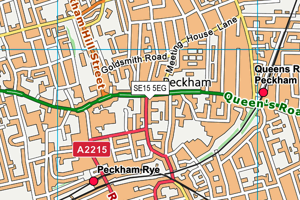 SE15 5EG map - OS VectorMap District (Ordnance Survey) SE15 5EG map - OS VectorMap District (Ordnance Survey)