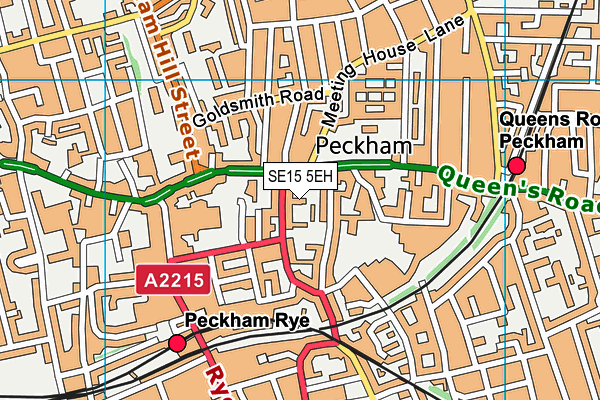 SE15 5EH map - OS VectorMap District (Ordnance Survey) SE15 5EH map - OS VectorMap District (Ordnance Survey)