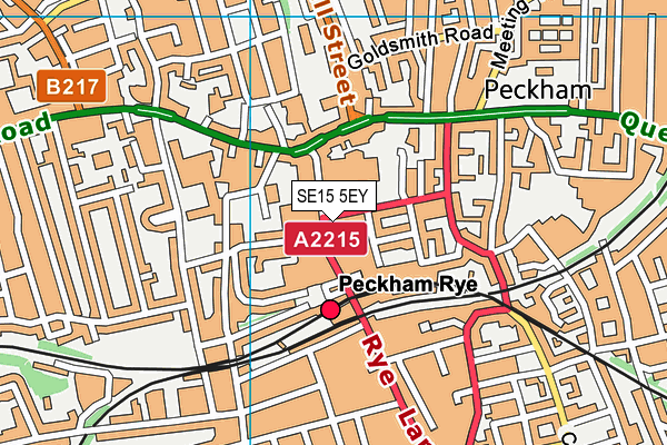 SE15 5EY map - OS VectorMap District (Ordnance Survey) SE15 5EY map - OS VectorMap District (Ordnance Survey)