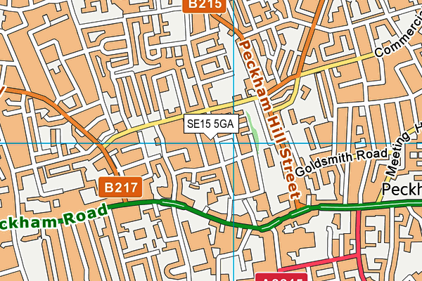SE15 5GA map - OS VectorMap District (Ordnance Survey) SE15 5GA map - OS VectorMap District (Ordnance Survey)