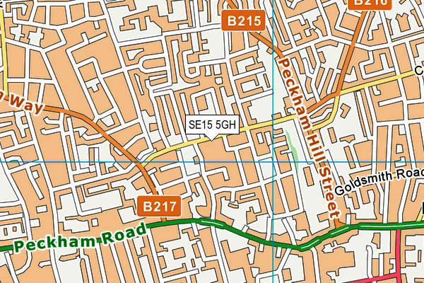 SE15 5GH map - OS VectorMap District (Ordnance Survey) SE15 5GH map - OS VectorMap District (Ordnance Survey)