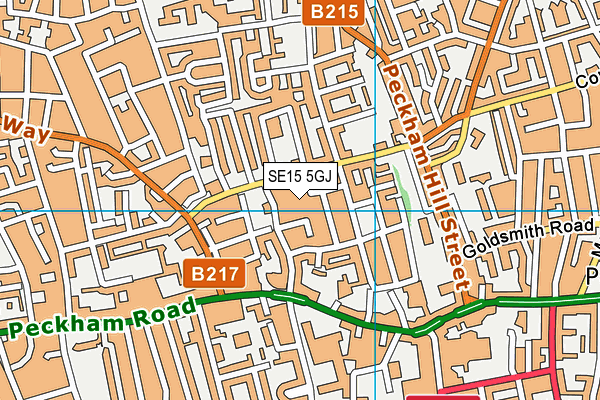 SE15 5GJ map - OS VectorMap District (Ordnance Survey) SE15 5GJ map - OS VectorMap District (Ordnance Survey)