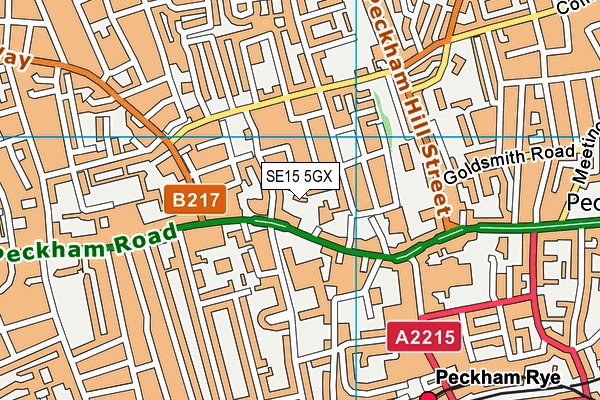 SE15 5GX map - OS VectorMap District (Ordnance Survey) SE15 5GX map - OS VectorMap District (Ordnance Survey)