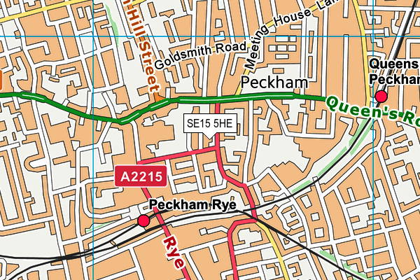 SE15 5HE map - OS VectorMap District (Ordnance Survey) SE15 5HE map - OS VectorMap District (Ordnance Survey)