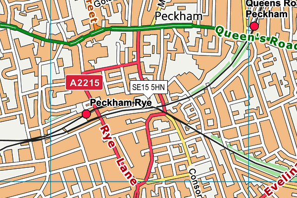 SE15 5HN map - OS VectorMap District (Ordnance Survey) SE15 5HN map - OS VectorMap District (Ordnance Survey)