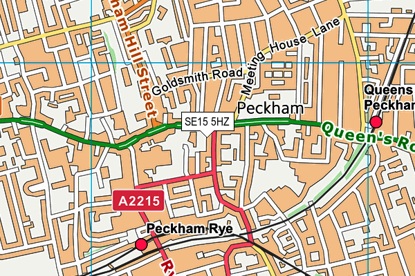SE15 5HZ map - OS VectorMap District (Ordnance Survey) SE15 5HZ map - OS VectorMap District (Ordnance Survey)