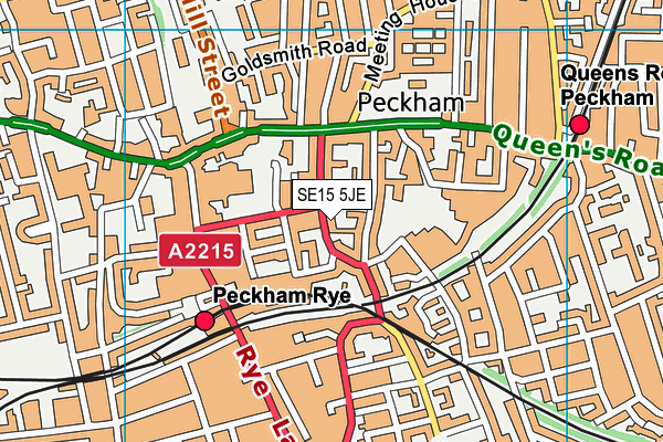 SE15 5JE map - OS VectorMap District (Ordnance Survey)