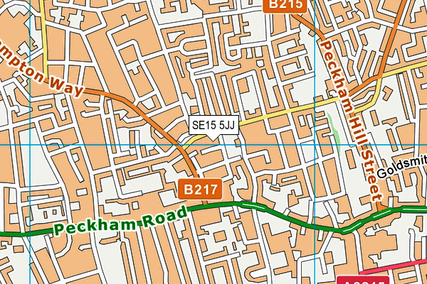 SE15 5JJ map - OS VectorMap District (Ordnance Survey)