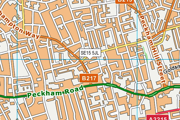 SE15 5JL map - OS VectorMap District (Ordnance Survey) SE15 5JL map - OS VectorMap District (Ordnance Survey)