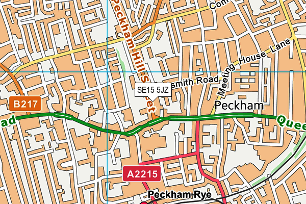 SE15 5JZ map - OS VectorMap District (Ordnance Survey) SE15 5JZ map - OS VectorMap District (Ordnance Survey)