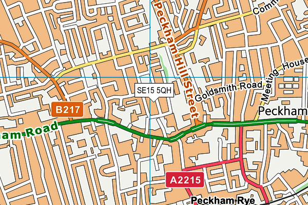 SE15 5QH map - OS VectorMap District (Ordnance Survey) SE15 5QH map - OS VectorMap District (Ordnance Survey)