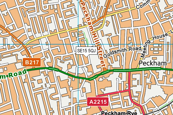 SE15 5QJ map - OS VectorMap District (Ordnance Survey) SE15 5QJ map - OS VectorMap District (Ordnance Survey)