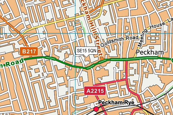 SE15 5QN map - OS VectorMap District (Ordnance Survey) SE15 5QN map - OS VectorMap District (Ordnance Survey)
