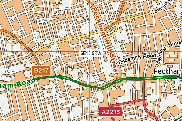 SE15 5RW map - OS VectorMap District (Ordnance Survey) SE15 5RW map - OS VectorMap District (Ordnance Survey)