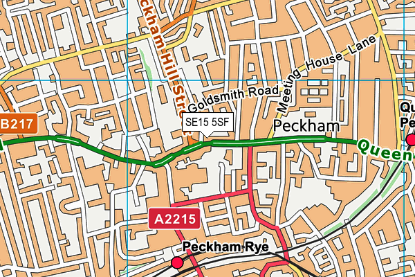SE15 5SF map - OS VectorMap District (Ordnance Survey) SE15 5SF map - OS VectorMap District (Ordnance Survey)