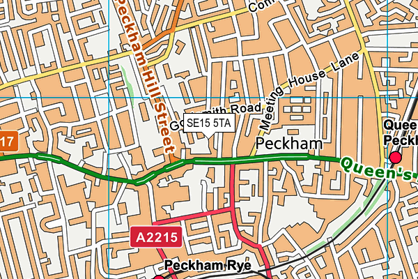 SE15 5TA map - OS VectorMap District (Ordnance Survey) SE15 5TA map - OS VectorMap District (Ordnance Survey)