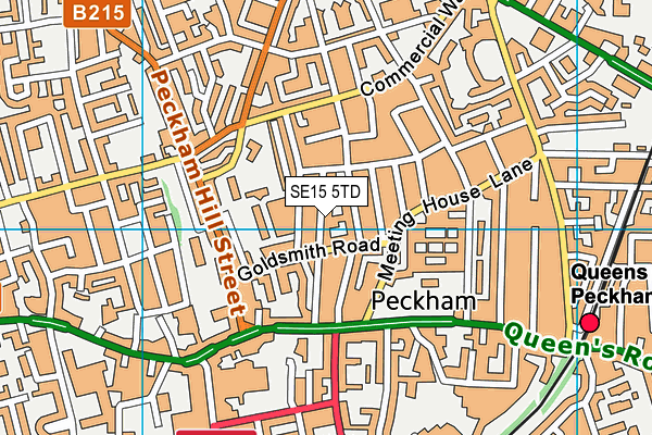 SE15 5TD map - OS VectorMap District (Ordnance Survey)