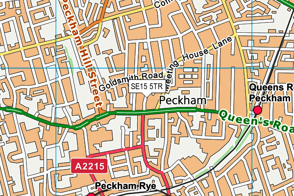 SE15 5TR map - OS VectorMap District (Ordnance Survey) SE15 5TR map - OS VectorMap District (Ordnance Survey)