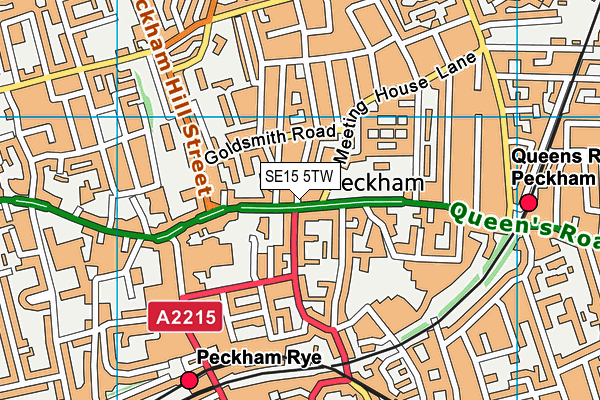 SE15 5TW map - OS VectorMap District (Ordnance Survey) SE15 5TW map - OS VectorMap District (Ordnance Survey)