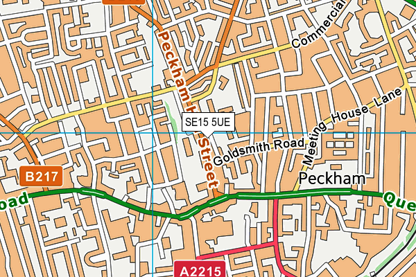SE15 5UE map - OS VectorMap District (Ordnance Survey) SE15 5UE map - OS VectorMap District (Ordnance Survey)
