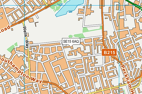 SE15 6AQ map - OS VectorMap District (Ordnance Survey) SE15 6AQ map - OS VectorMap District (Ordnance Survey)