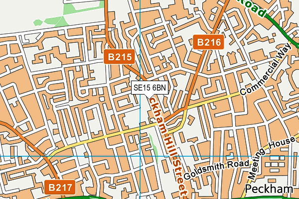 SE15 6BN map - OS VectorMap District (Ordnance Survey) SE15 6BN map - OS VectorMap District (Ordnance Survey)