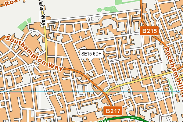 SE15 6DH map - OS VectorMap District (Ordnance Survey) SE15 6DH map - OS VectorMap District (Ordnance Survey)