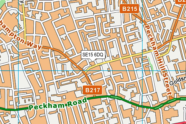 SE15 6DQ map - OS VectorMap District (Ordnance Survey) SE15 6DQ map - OS VectorMap District (Ordnance Survey)