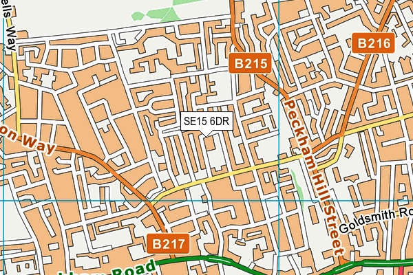 SE15 6DR map - OS VectorMap District (Ordnance Survey) SE15 6DR map - OS VectorMap District (Ordnance Survey)