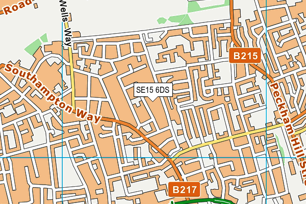 SE15 6DS map - OS VectorMap District (Ordnance Survey) SE15 6DS map - OS VectorMap District (Ordnance Survey)