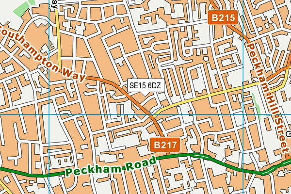 SE15 6DZ map - OS VectorMap District (Ordnance Survey) SE15 6DZ map - OS VectorMap District (Ordnance Survey)