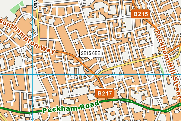 SE15 6EE map - OS VectorMap District (Ordnance Survey) SE15 6EE map - OS VectorMap District (Ordnance Survey)