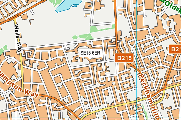 SE15 6ER map - OS VectorMap District (Ordnance Survey)