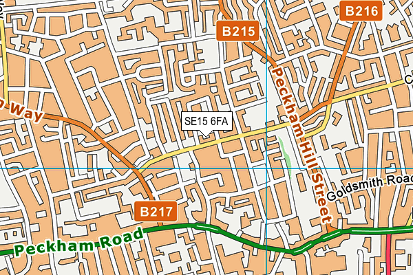 SE15 6FA map - OS VectorMap District (Ordnance Survey) SE15 6FA map - OS VectorMap District (Ordnance Survey)