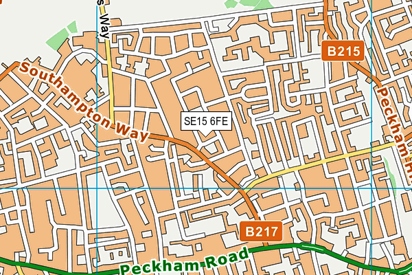 SE15 6FE map - OS VectorMap District (Ordnance Survey) SE15 6FE map - OS VectorMap District (Ordnance Survey)