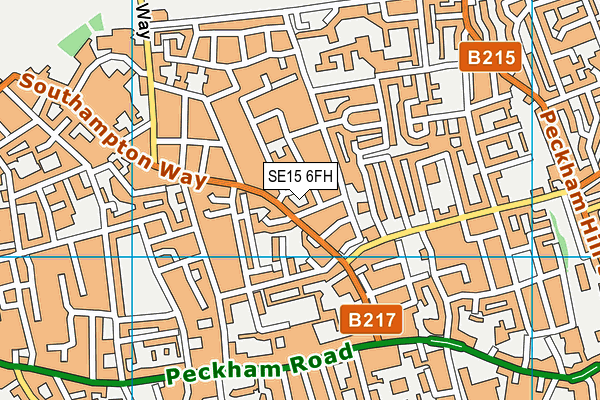 SE15 6FH map - OS VectorMap District (Ordnance Survey)